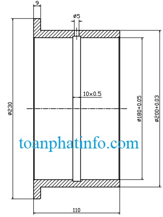 Bản vẽ thông số kỹ thuật bạc đồng thau