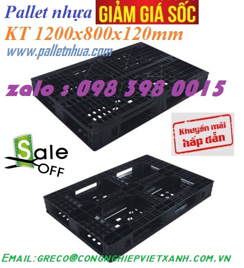 Pallet nhựa 1200x800x120mm giá rẻ