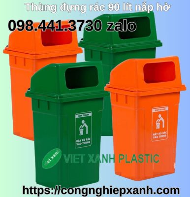 Thùng dung rác 90 lít nắp hở
