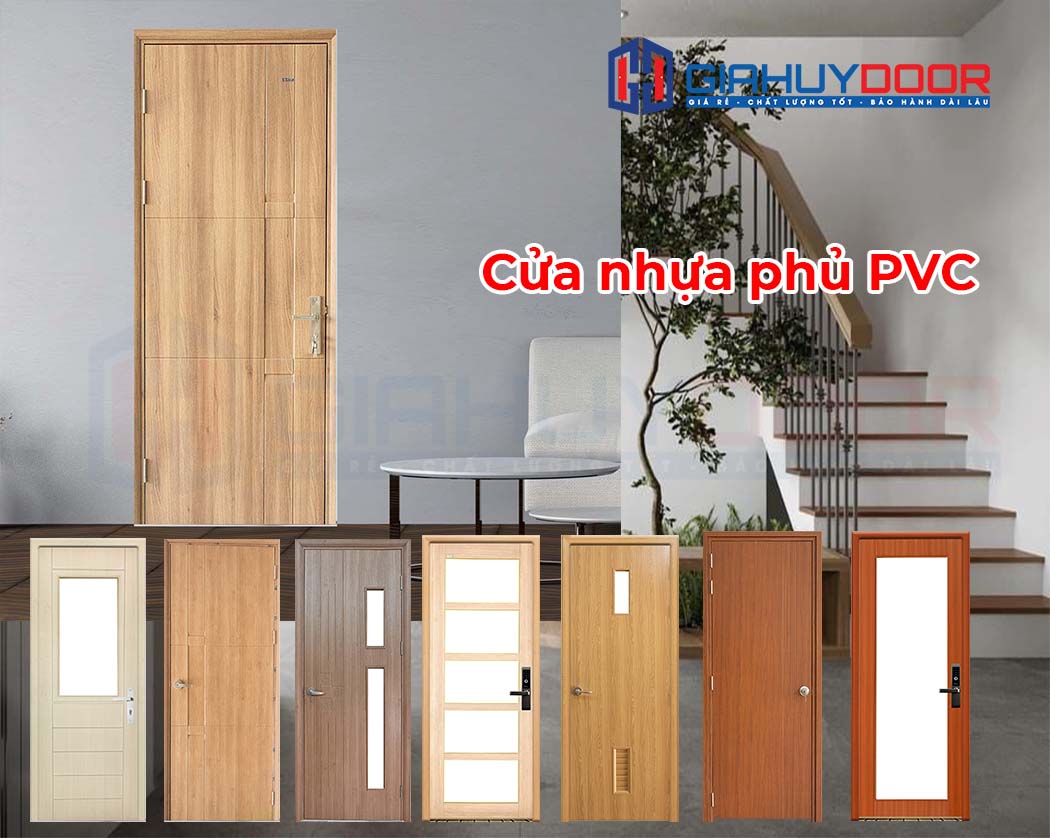 Cửa nhựa vân gỗ giá rẻ phủ PVC
