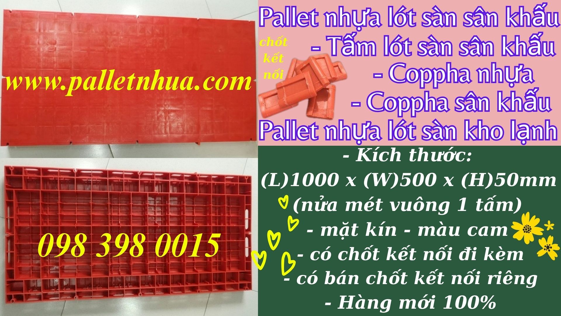 Pallet nhựa có chân