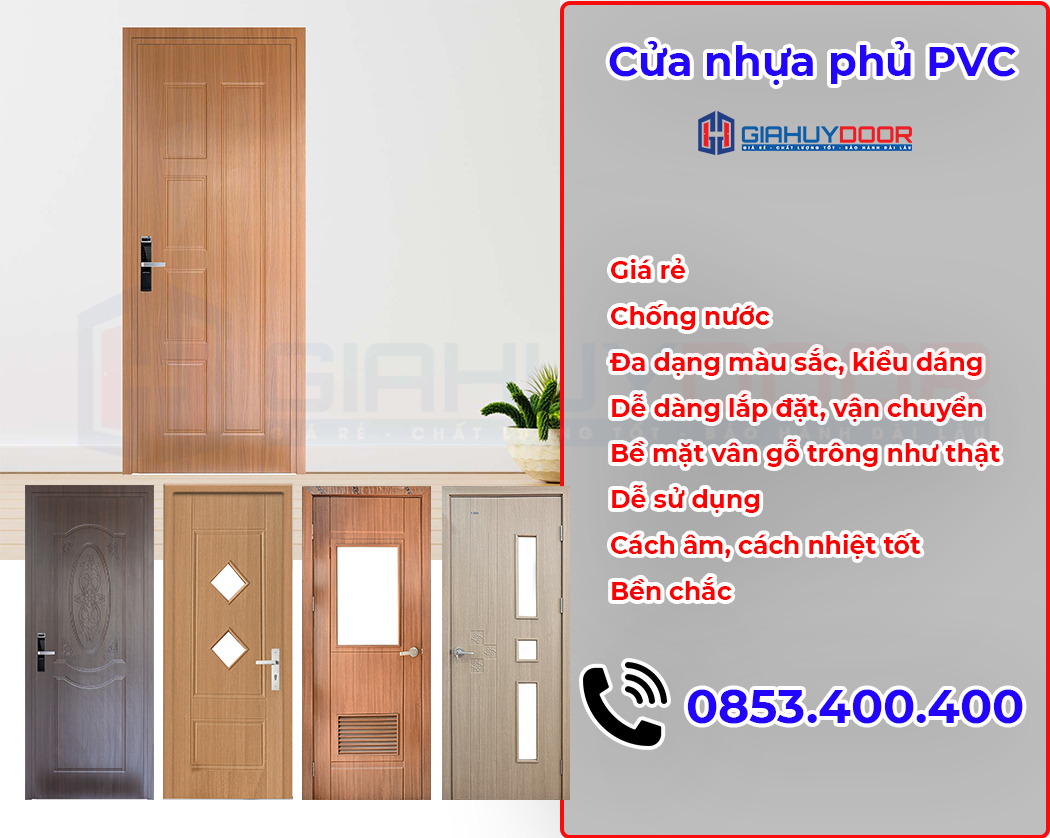 Cửa nhựa cao cấp phủ PVC