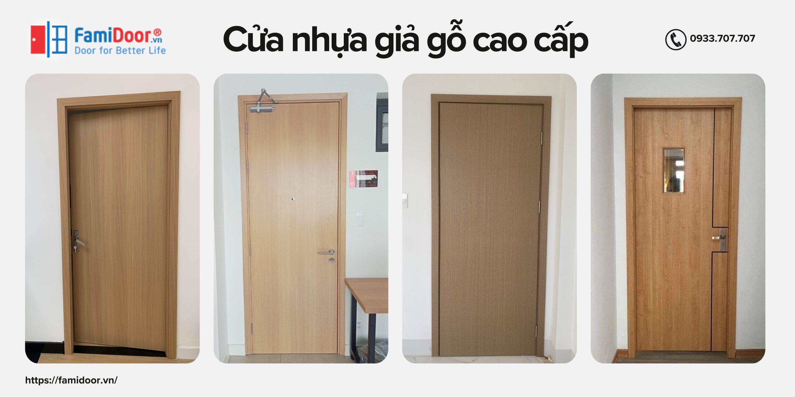 Cửa nhựa giả gỗ cao cấp có mẫu mã đa dạng